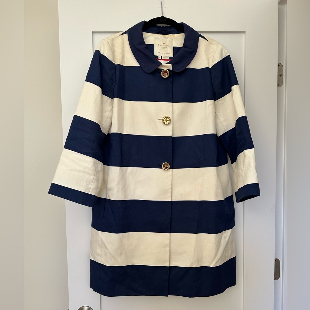 Kate Spade “Franny” Navy and White Bow Jacket